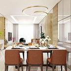 Lustra Chandelier en Aluminium Doré et Verre Opale - Neutralighting
