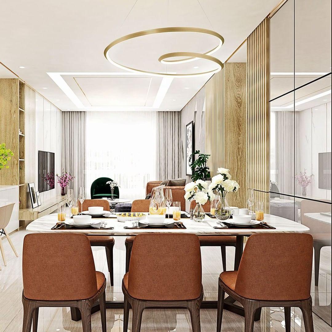 Lustra Chandelier en Aluminium Doré et Verre Opale - Neutralighting