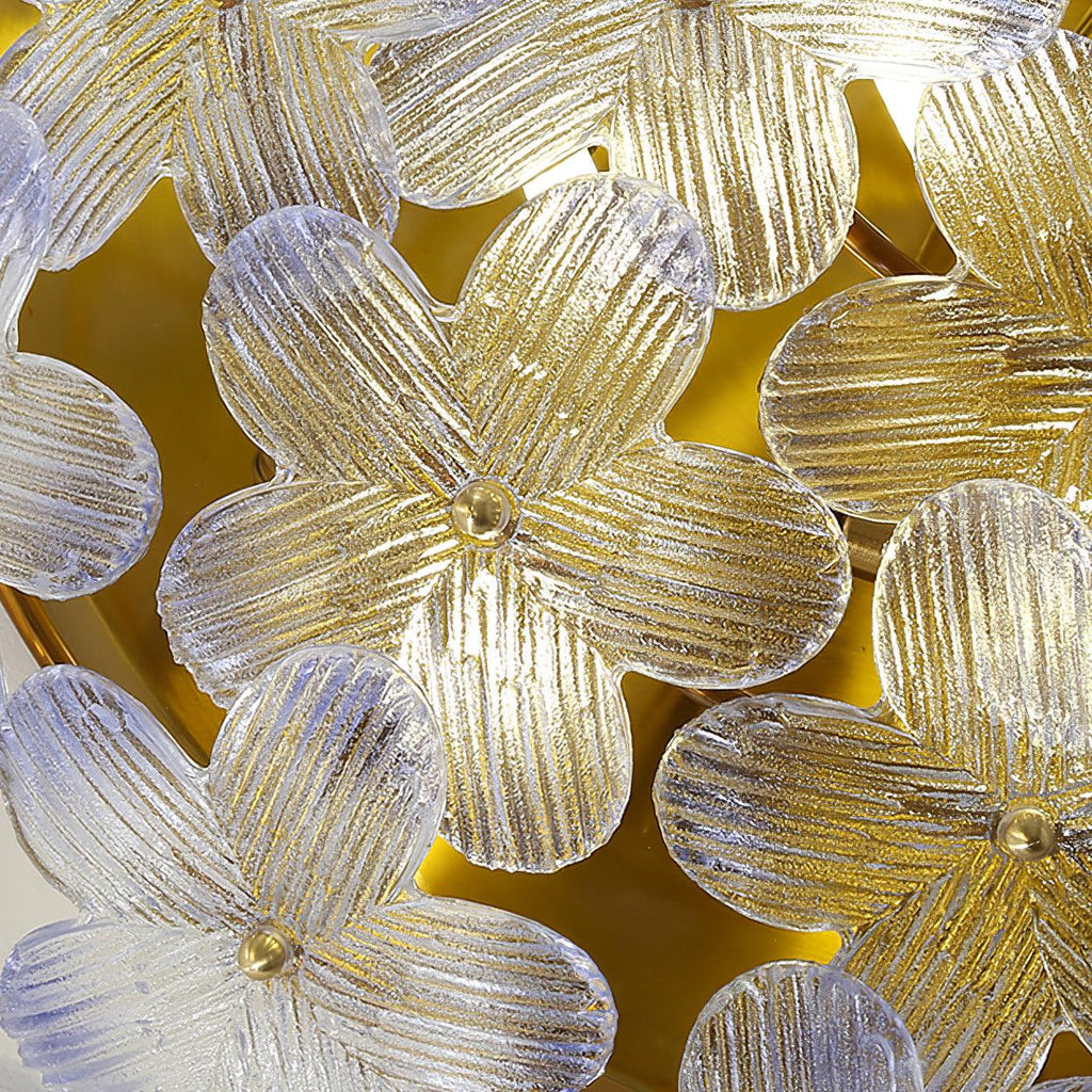 Anan Lustre Plafonnier Floral Verre Pêche - Neutralighting