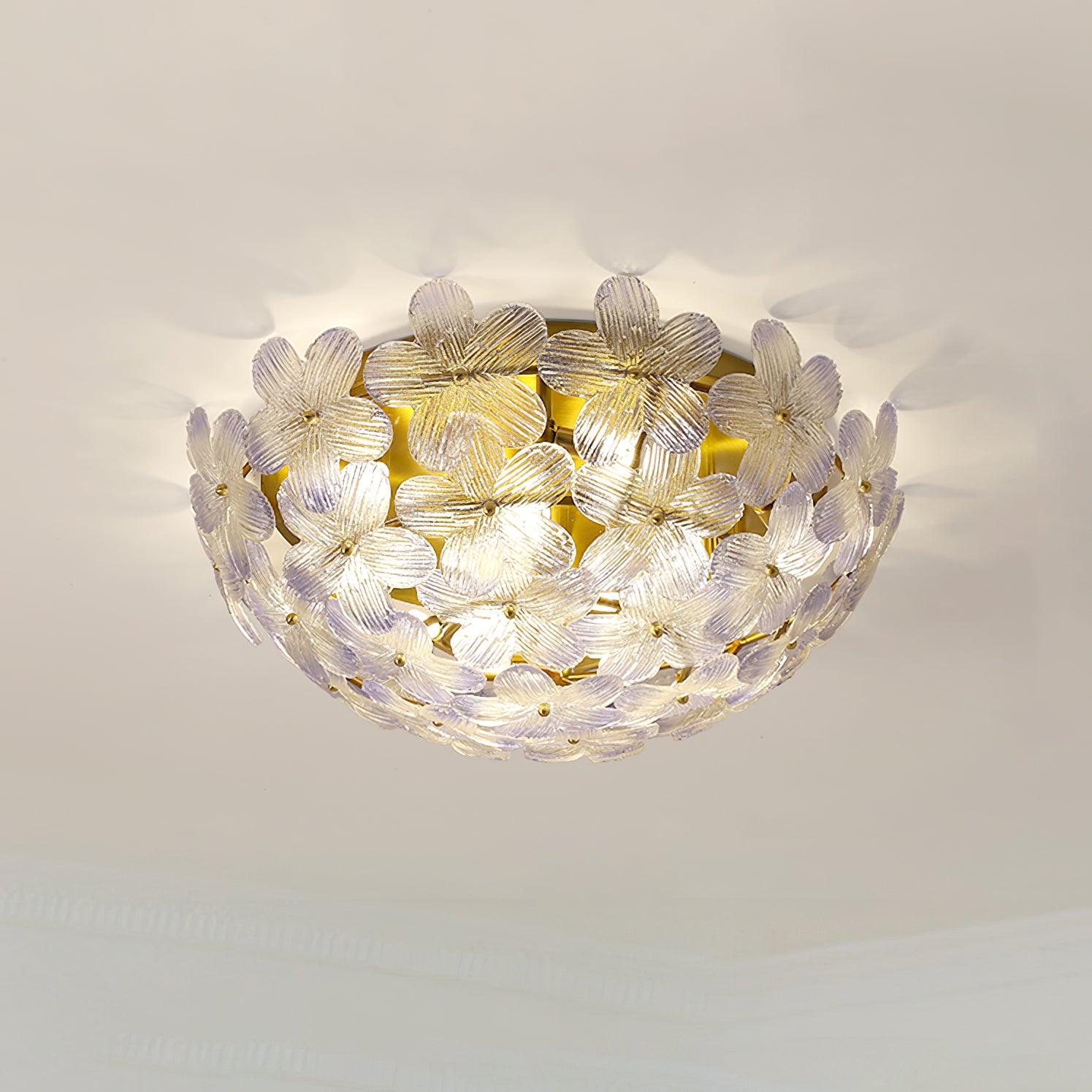 Anan Plafonnier Verre Pétale Couronne Romantique - Neutralighting