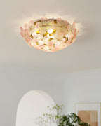 Anan Lustre Plafonnier Floral Verre Pêche - Neutralighting