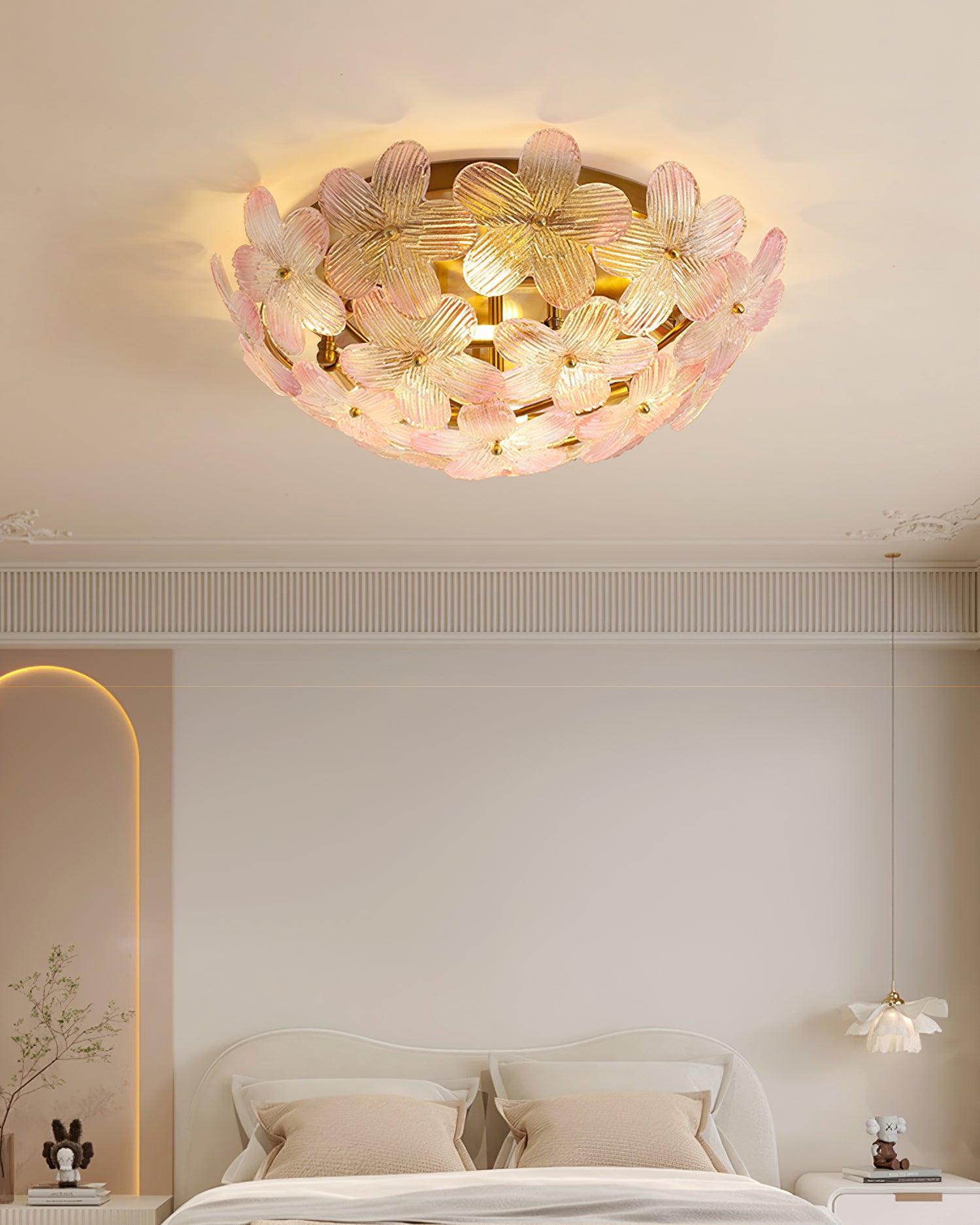 Anan Plafonnier Verre Pétale Couronne Romantique - Neutralighting