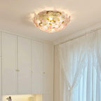 Anan Lustre Plafonnier Floral Verre Pêche - Neutralighting