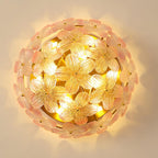 Anan Lustre Plafonnier Floral Verre Pêche - Neutralighting