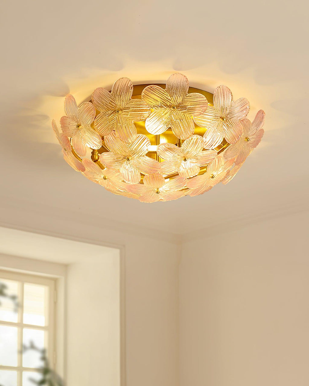 Anan Plafonnier Verre Pétale Couronne Romantique - Neutralighting