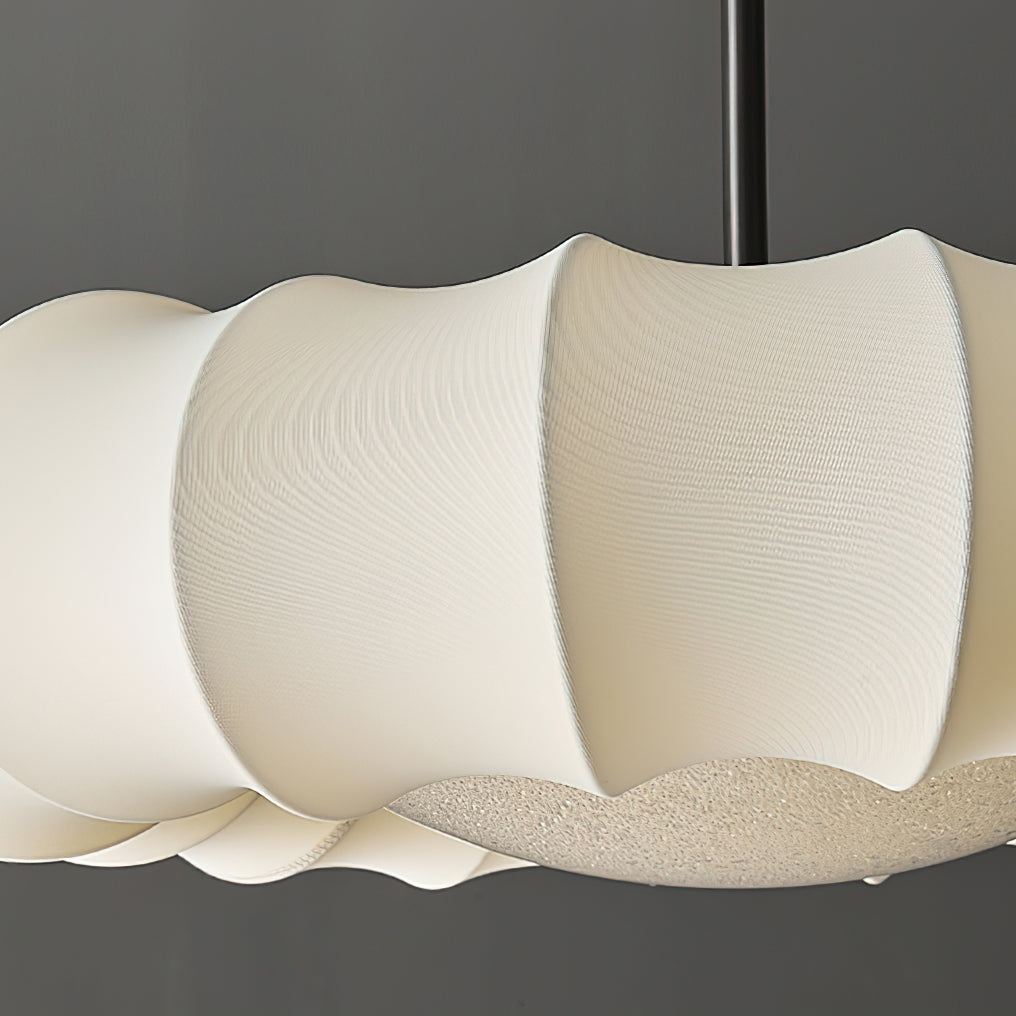 Virelli Lampe Pendante Abat-jour en Tissu Pétale Perle en Bois Wabi-Sabi Organique Cozy - Neutralighting