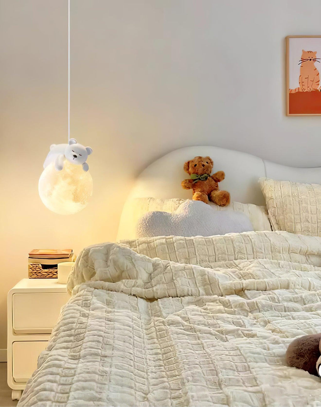Lustra Suspension Lampe Ours Lune pour Chambre d'Enfant - Neutralighting