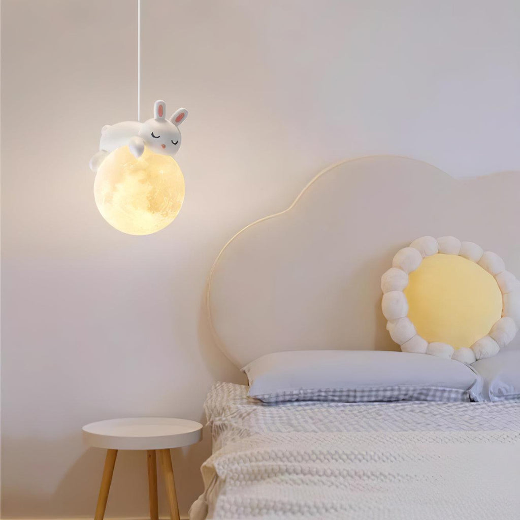 Lustra Suspension Lampe Ours Lune pour Chambre d'Enfant - Neutralighting