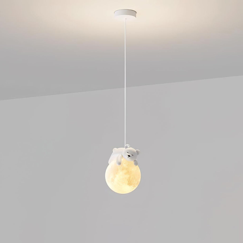 Lustra Suspension Lampe Ours Lune pour Chambre d'Enfant - Neutralighting