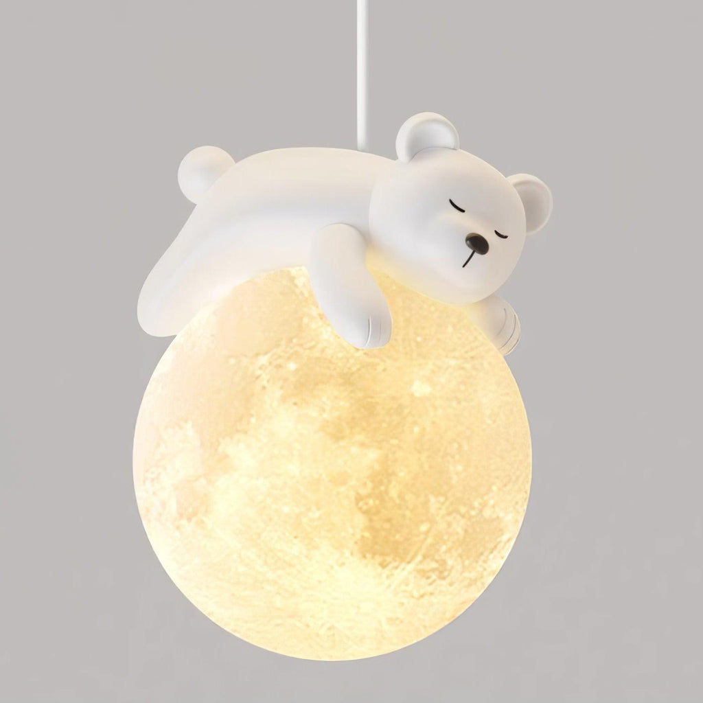 Lustra Suspension Lampe Ours Lune pour Chambre d'Enfant - Neutralighting