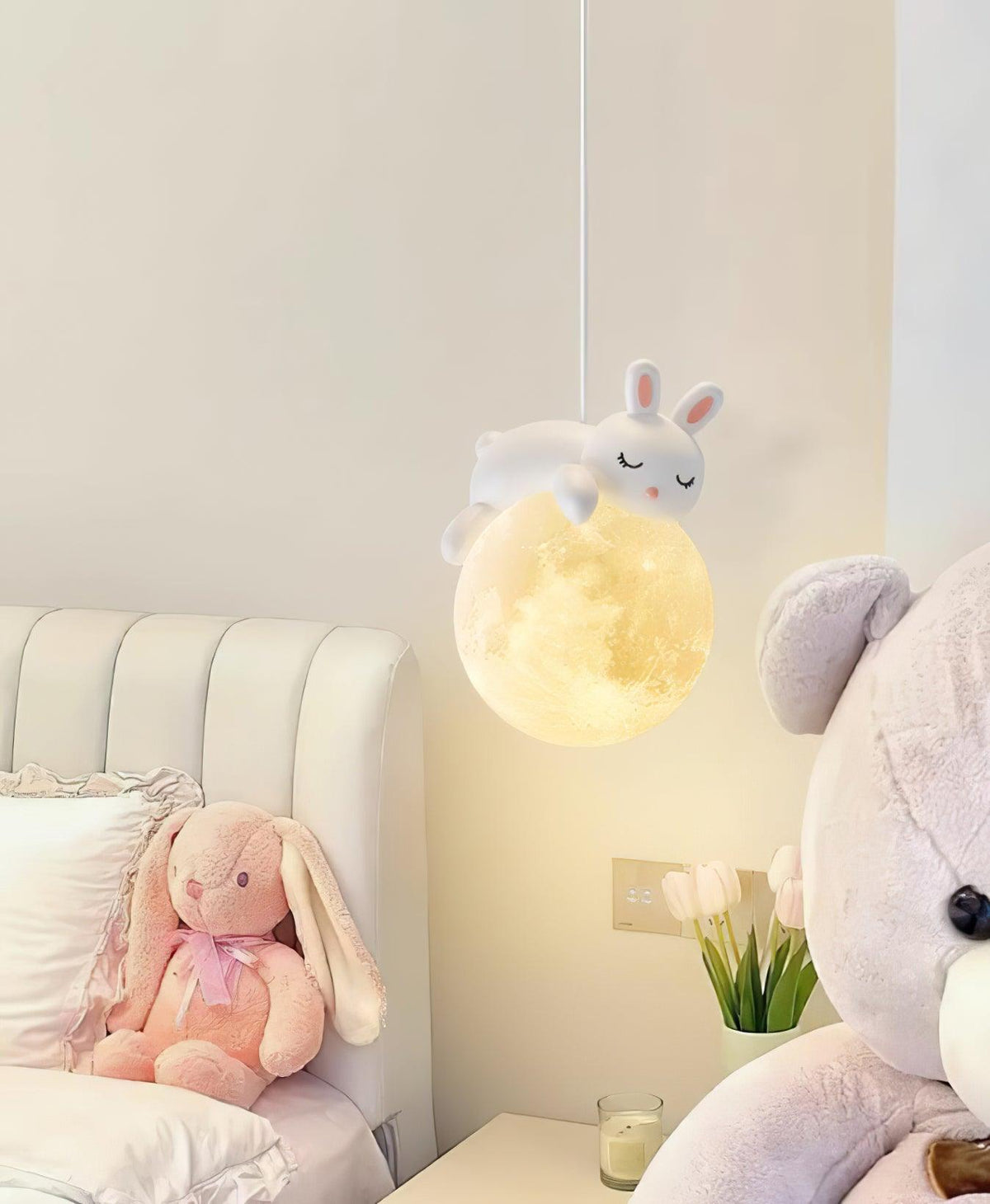 Lustra Suspension Lampe Ours Lune pour Chambre d'Enfant - Neutralighting