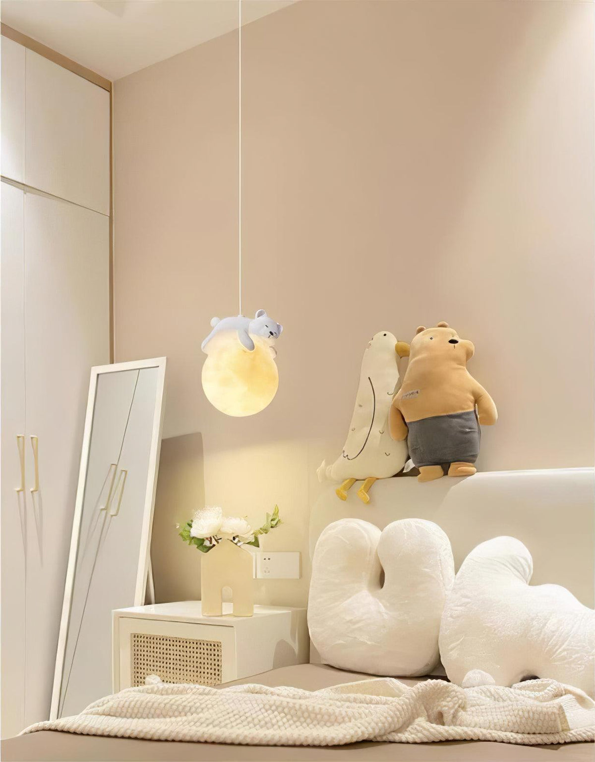 Lustra Suspension Lampe Ours Lune pour Chambre d'Enfant - Neutralighting
