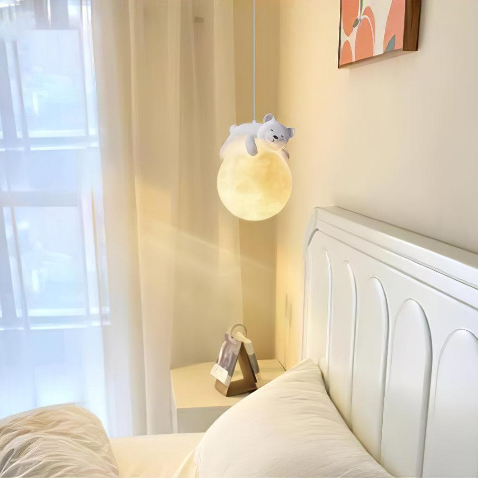 Lustra Suspension Lampe Ours Lune pour Chambre d'Enfant - Neutralighting