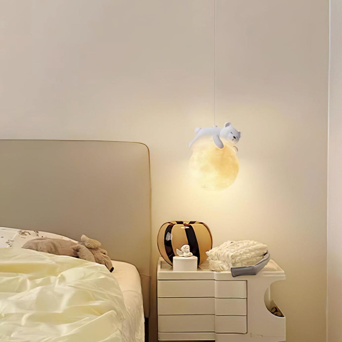 Lustra Suspension Lampe Ours Lune pour Chambre d'Enfant - Neutralighting