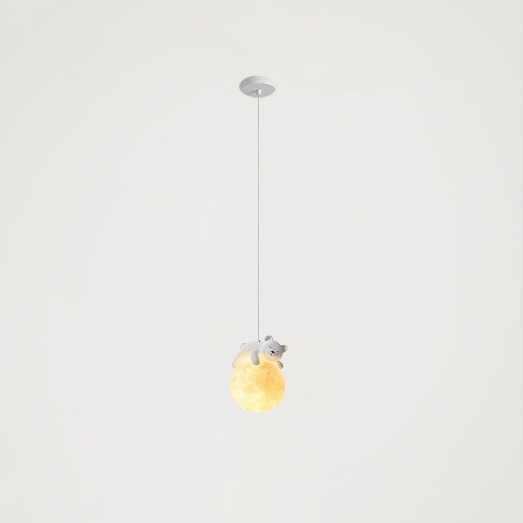 Lustra Suspension Lampe Ours Lune pour Chambre d'Enfant - Neutralighting