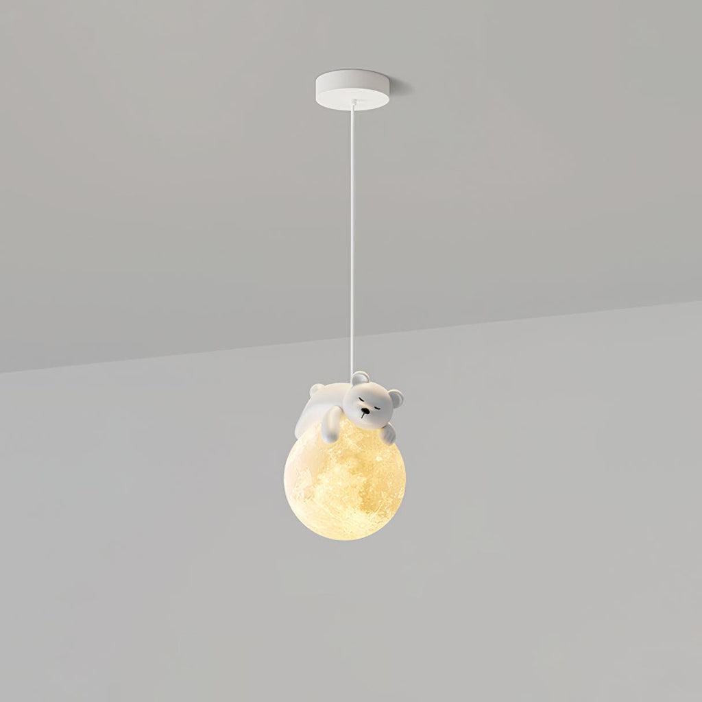 Lustra Suspension Lampe Ours Lune pour Chambre d'Enfant - Neutralighting