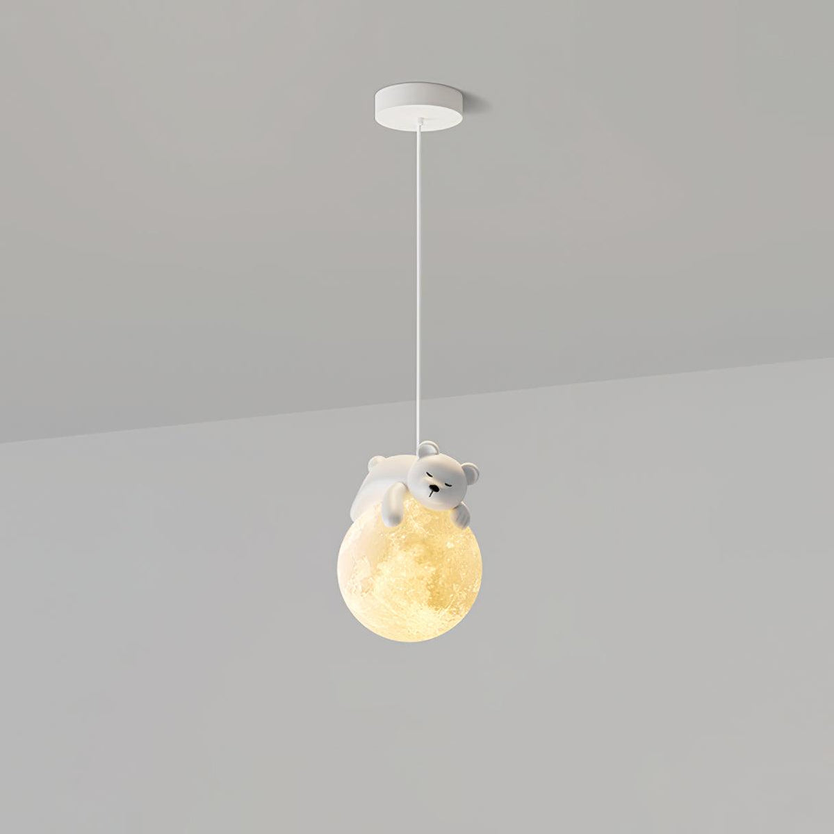 Lustra Suspension Lampe Ours Lune pour Chambre d'Enfant - Neutralighting