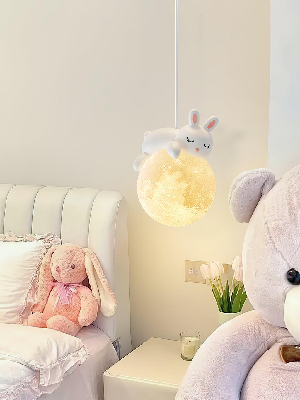 Lustra Suspension Lampe Ours Lune pour Chambre d'Enfant - Neutralighting