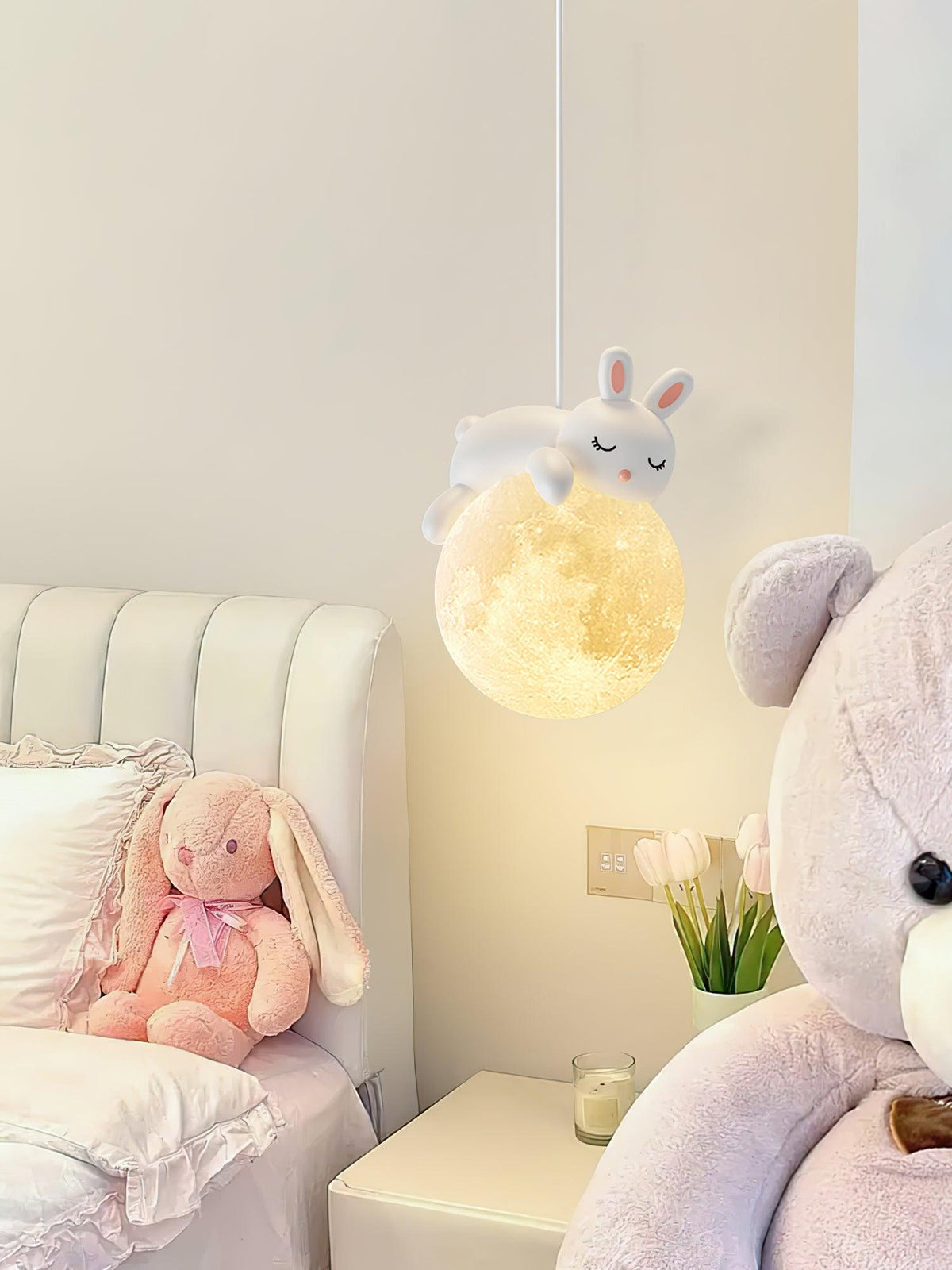 Lustra Suspension Lampe Ours Lune pour Chambre d'Enfant - Neutralighting