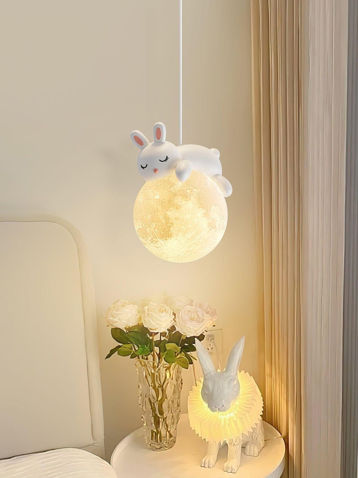 Lustra Suspension Lampe Ours Lune pour Chambre d'Enfant - Neutralighting