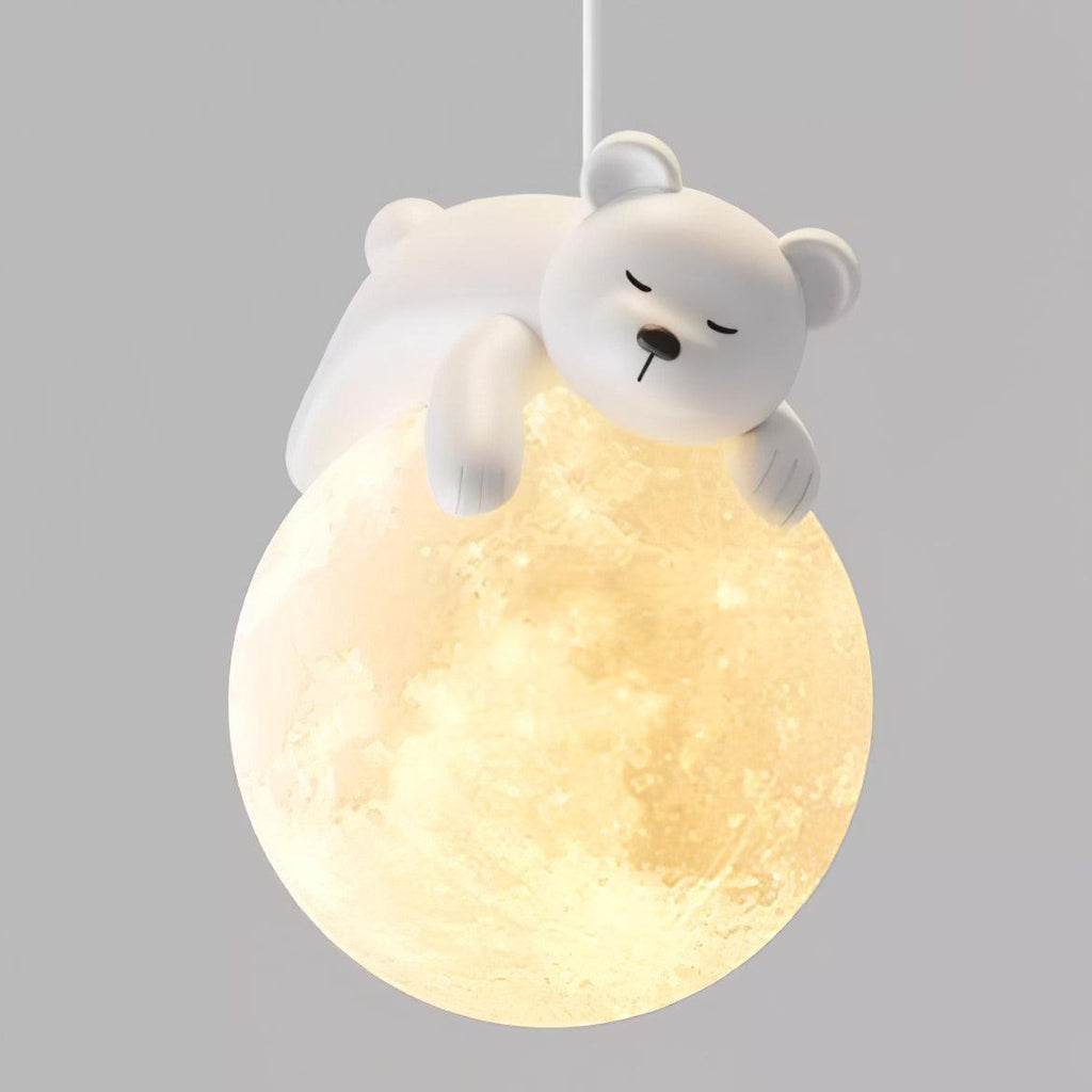 Lustra Suspension Lampe Ours Lune pour Chambre d'Enfant - Neutralighting