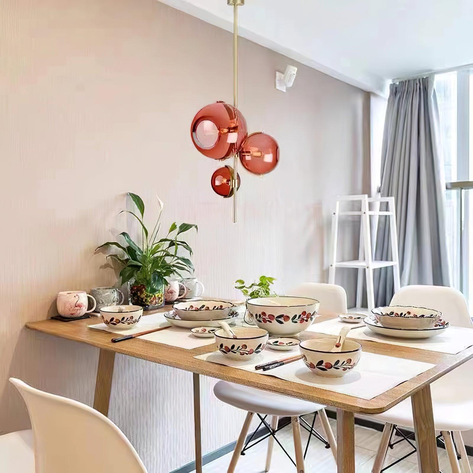 Lustra Chandelier Boule en Verre Ambre - Neutralighting