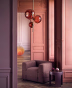 Lustra Chandelier Boule en Verre Ambre - Neutralighting