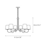 Kvennuvyn Chandelier en Métal et Tissu Moderne Minimaliste - Neutralighting
