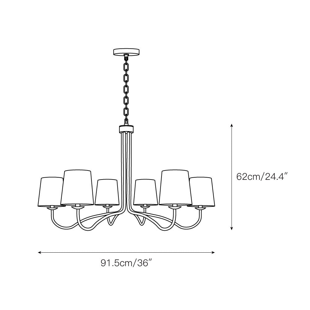Kvennuvyn Chandelier en Métal et Tissu Moderne Minimaliste - Neutralighting