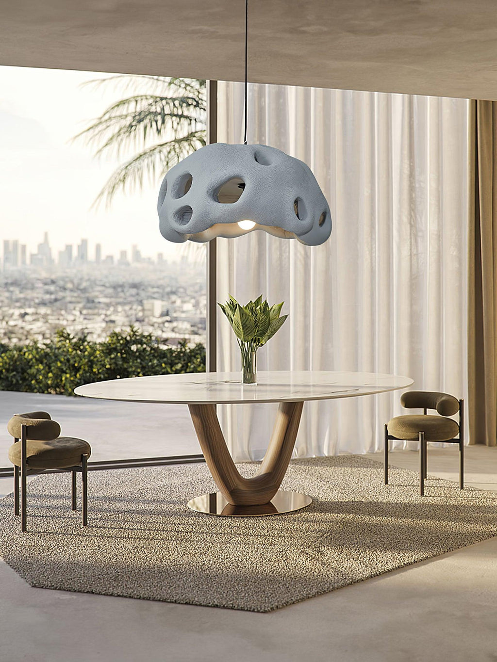 Lustra Suspension Résine Blanche pour Salon - Neutralighting