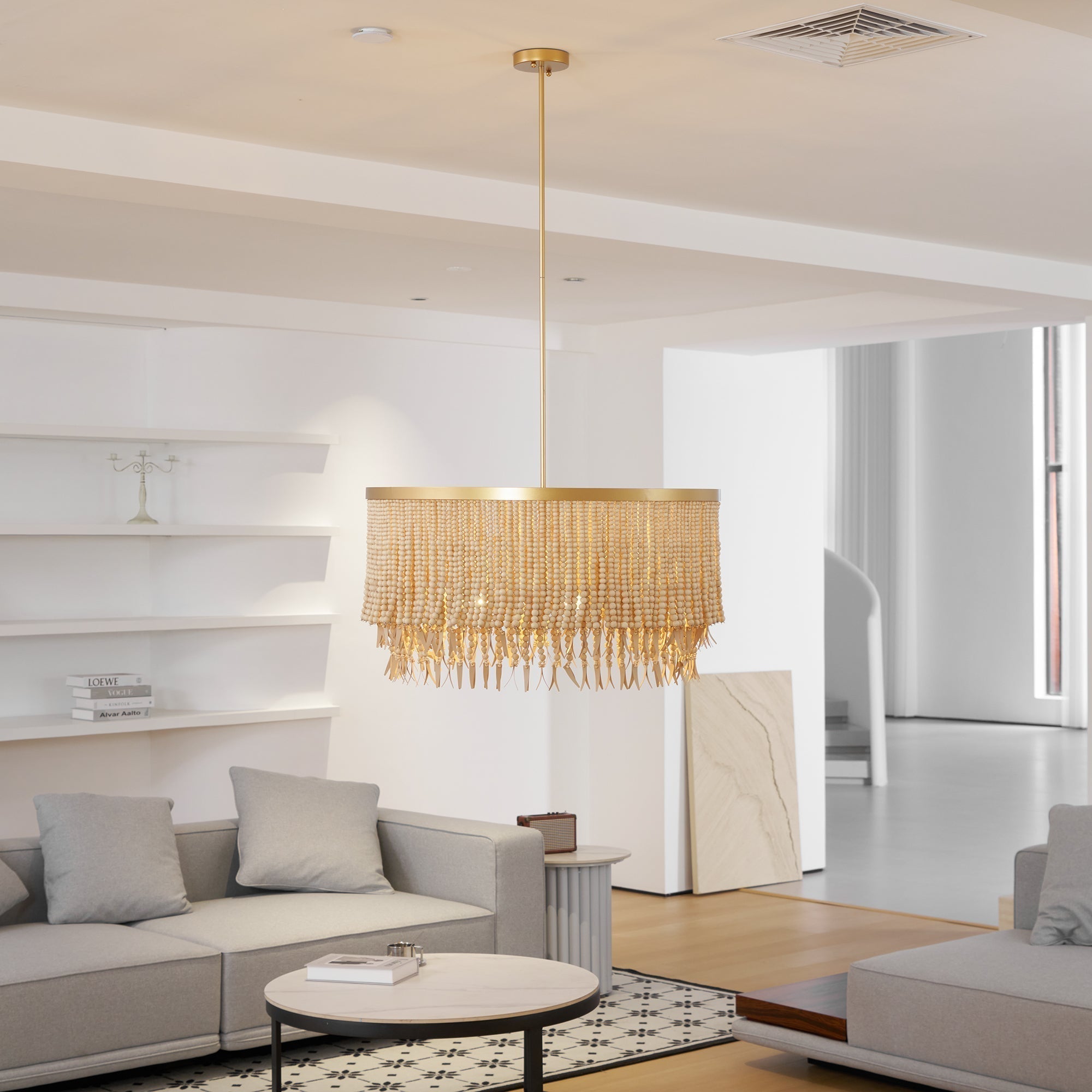 Odette Lustre en Bois et Perles de Noix de Coco - Neutralighting