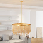 Odette Lustre en Bois et Perles de Noix de Coco - Neutralighting