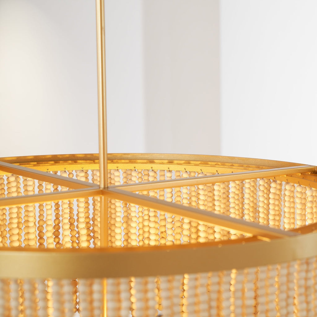 Odette Lustre en Bois et Perles de Noix de Coco - Neutralighting