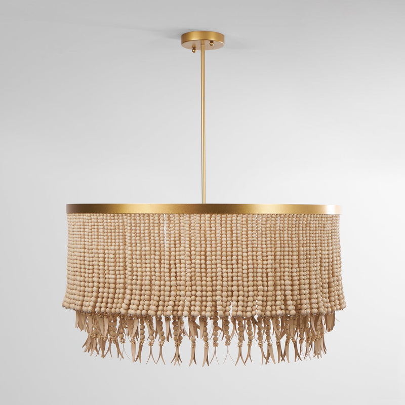Odette Lustre en Bois et Perles de Noix de Coco - Neutralighting