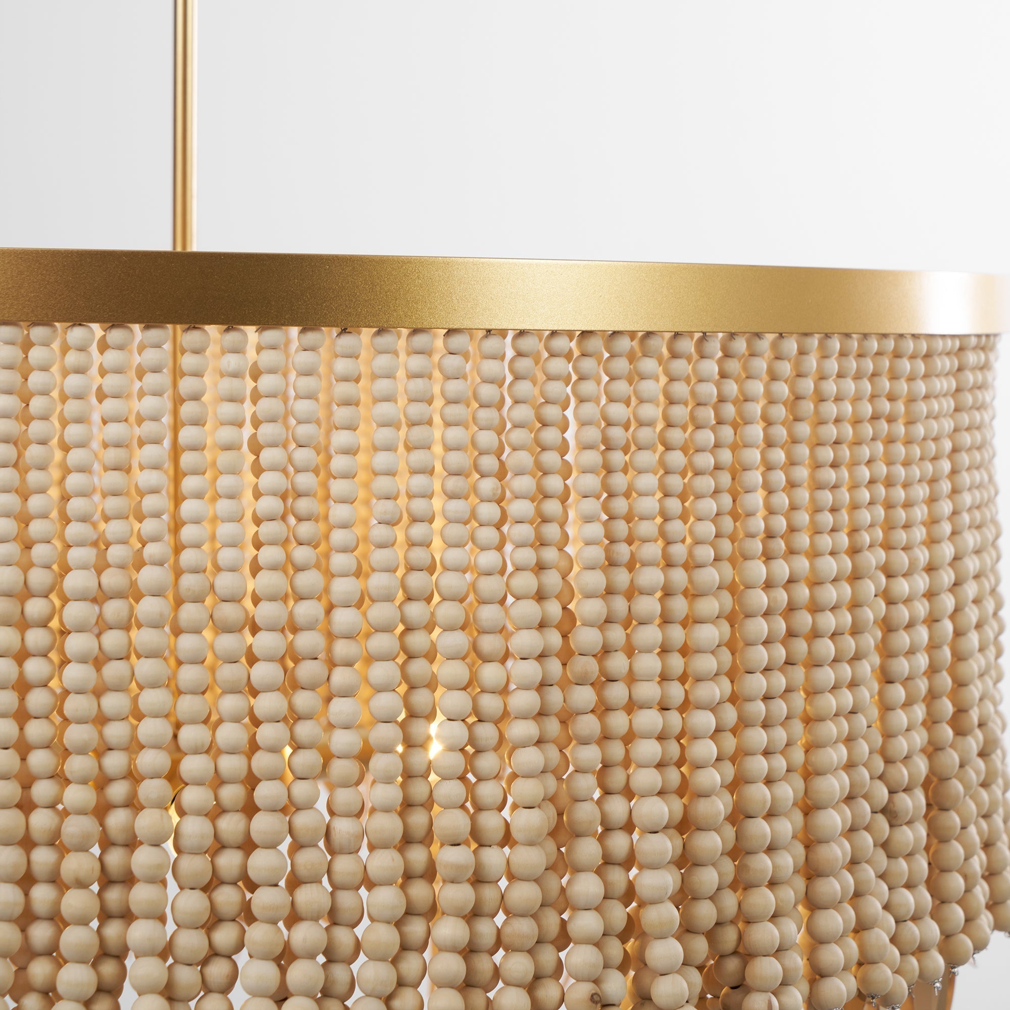Odette Lustre en Bois et Perles de Noix de Coco - Neutralighting