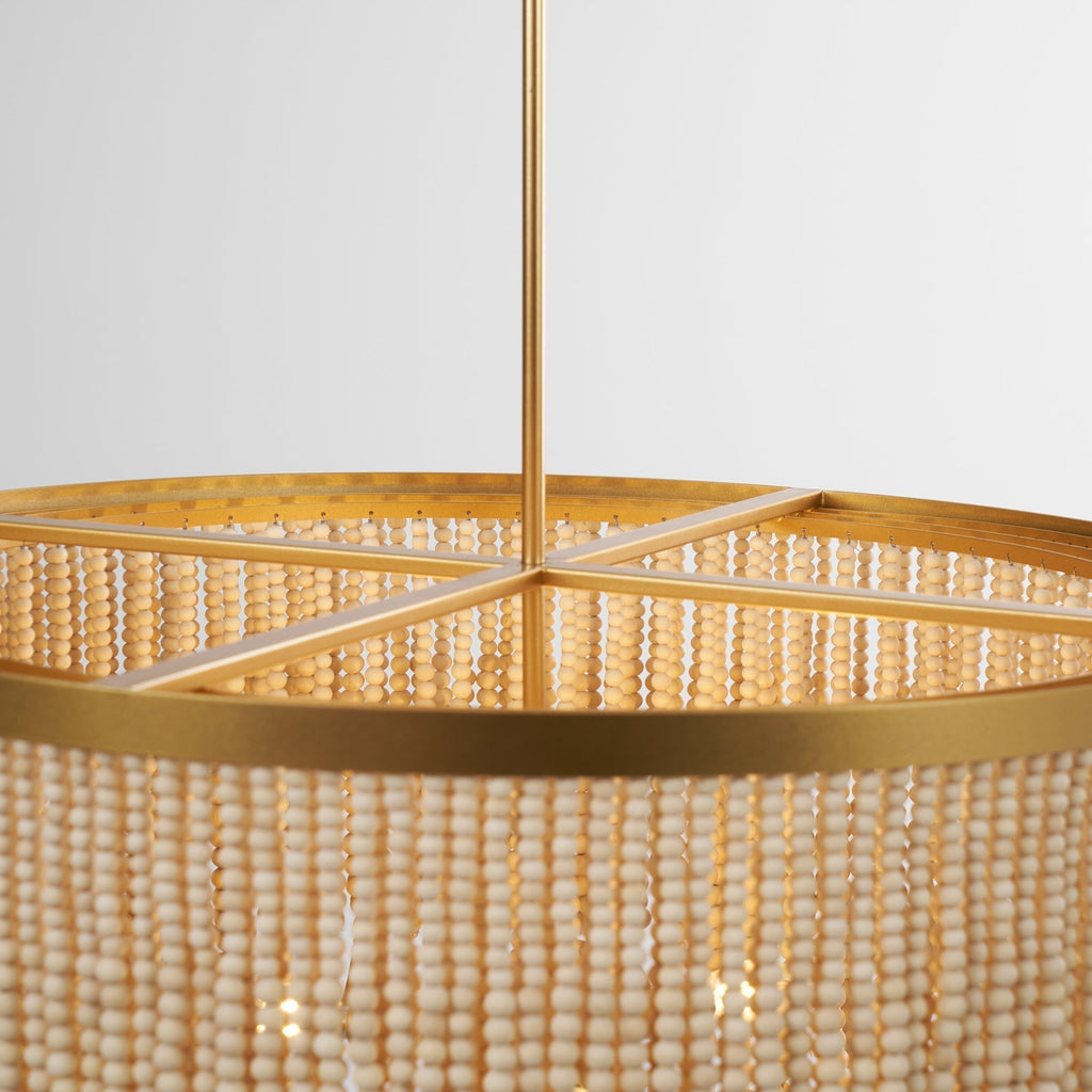 Odette Lustre en Bois et Perles de Noix de Coco - Neutralighting