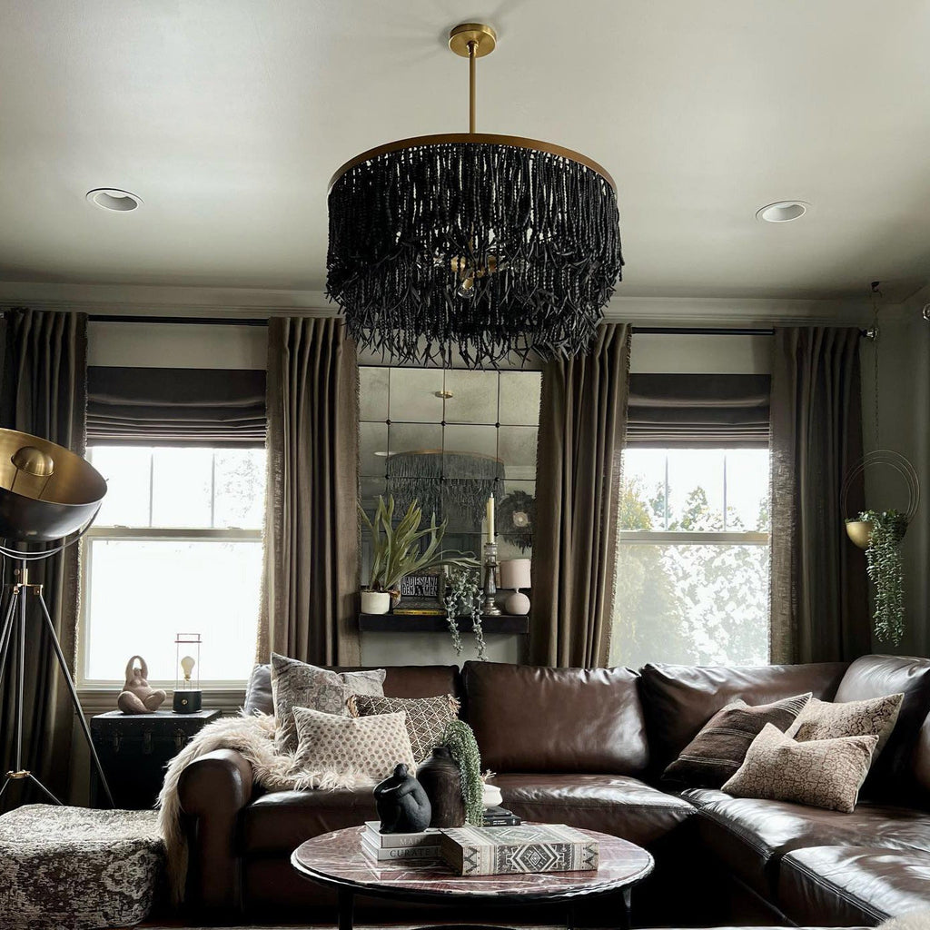 Odette Lustre en Bois et Perles de Noix de Coco - Neutralighting