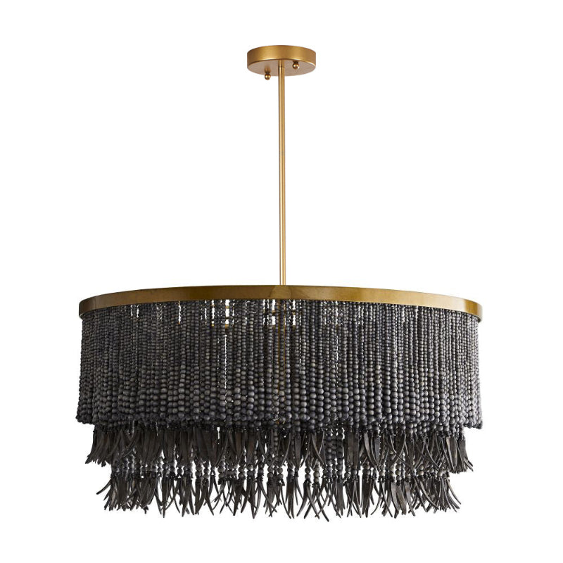 Odette Lustre en Bois et Perles de Noix de Coco - Neutralighting