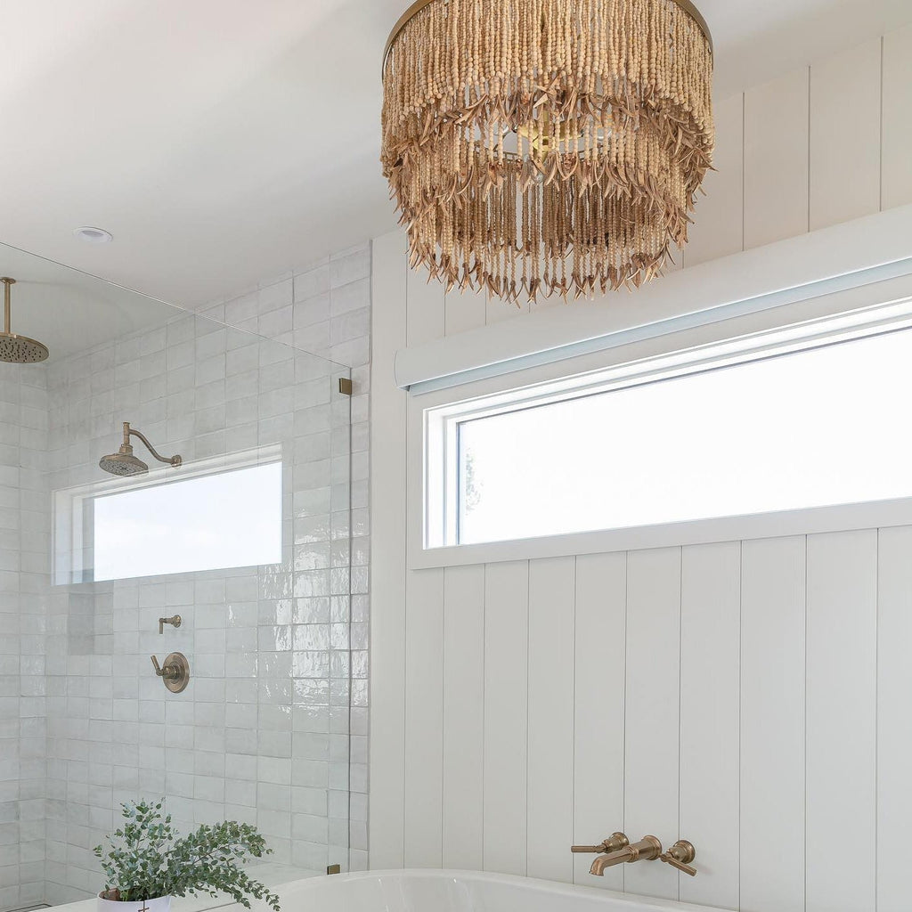 Odette Lustre en Bois et Perles de Noix de Coco - Neutralighting