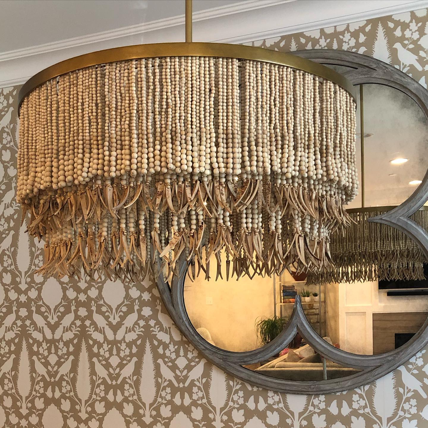 Odette Lustre en Bois et Perles de Noix de Coco - Neutralighting