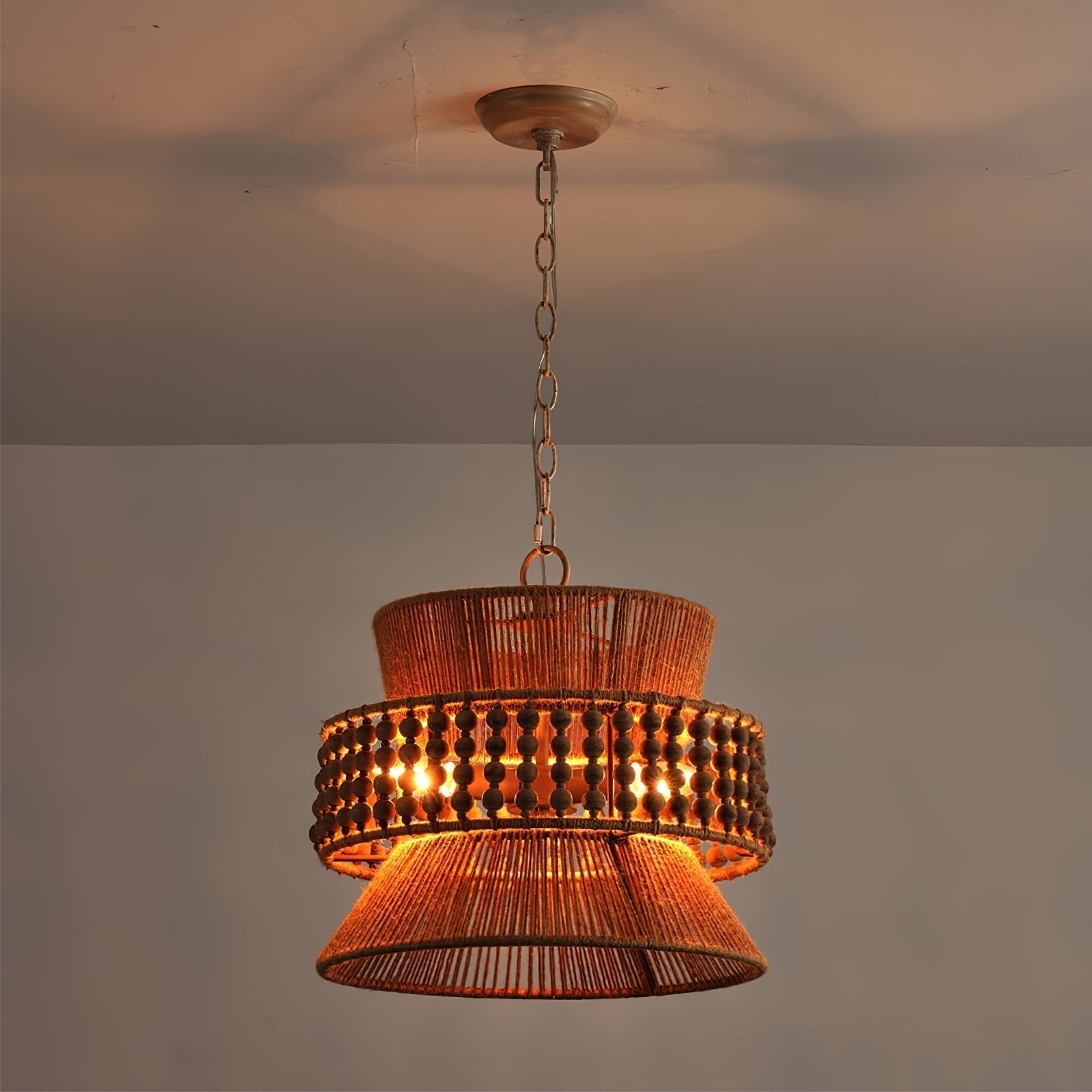 Kvennuvyi Lampe à Suspension En Métal Brun Naturel Antigua - Neutralighting