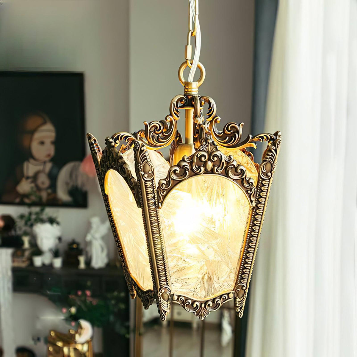 Lustra Lampe Pendante Laiton Empire Antique Élégante - Neutralighting