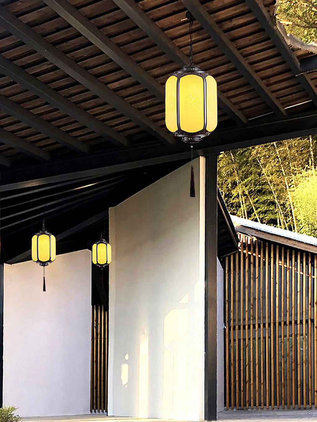 Solara Lampe suspendue antique lanterne d'extérieur rustique - Neutralighting