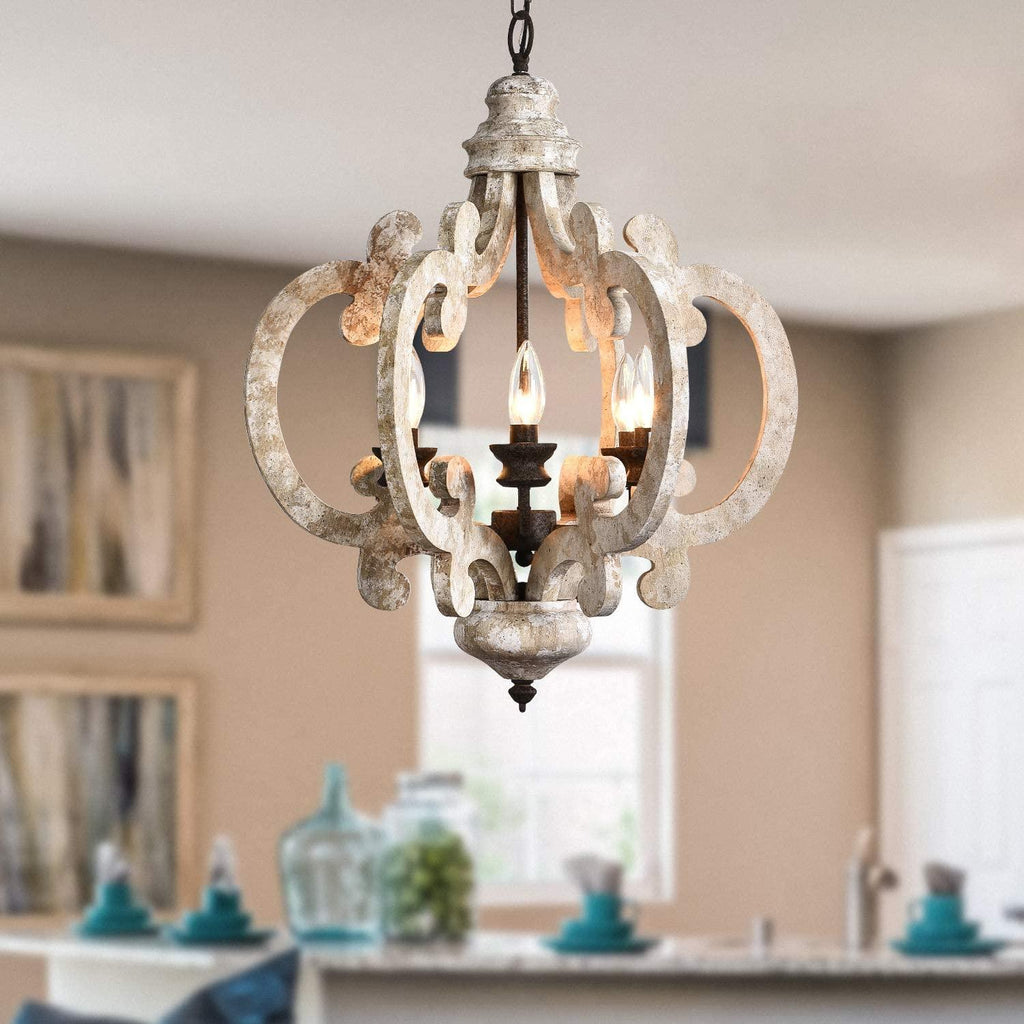 Lustra Chandelier en Bois Vintage - Neutralighting