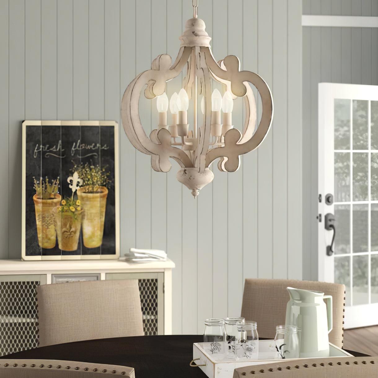Lustra Chandelier en Bois Vintage - Neutralighting