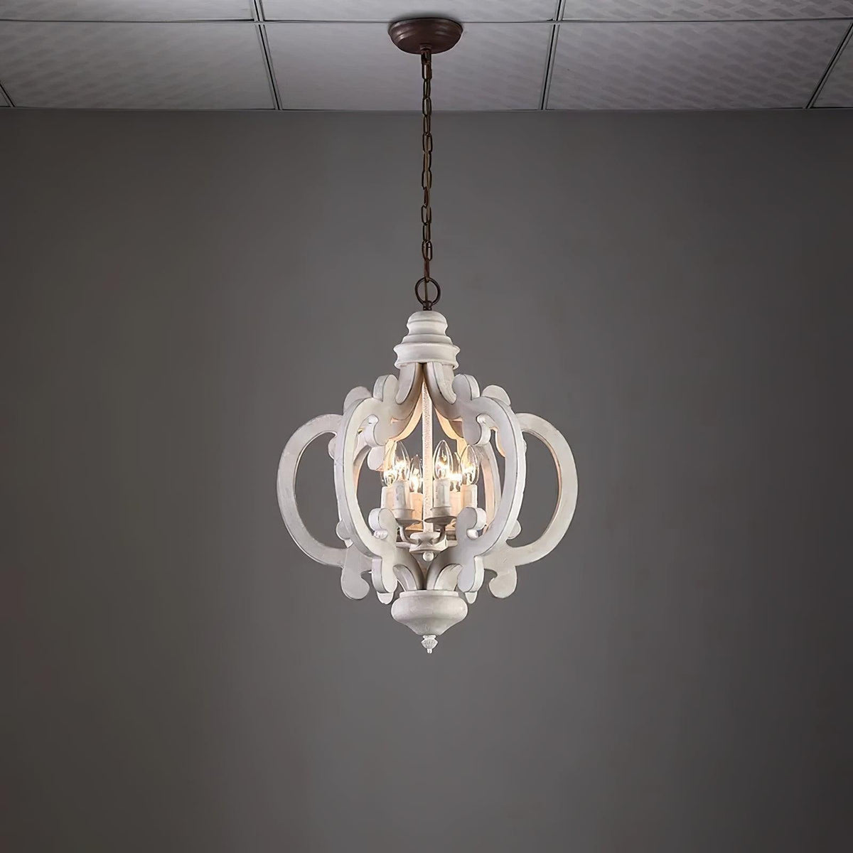 Lustra Chandelier en Bois Vintage - Neutralighting