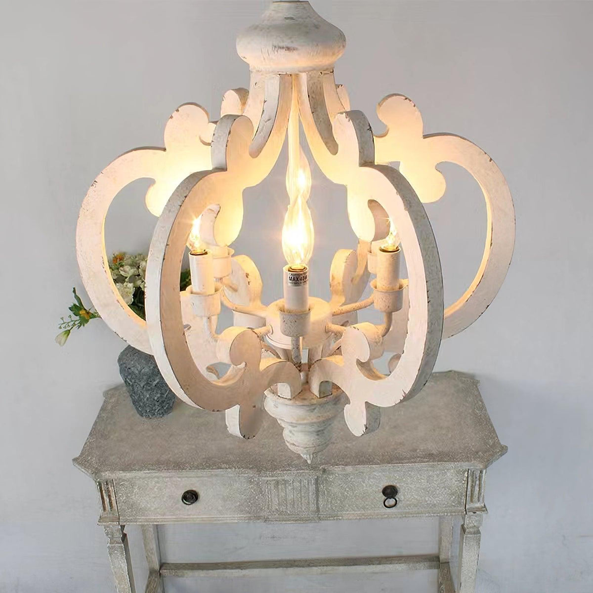 Lustra Chandelier en Bois Vintage - Neutralighting