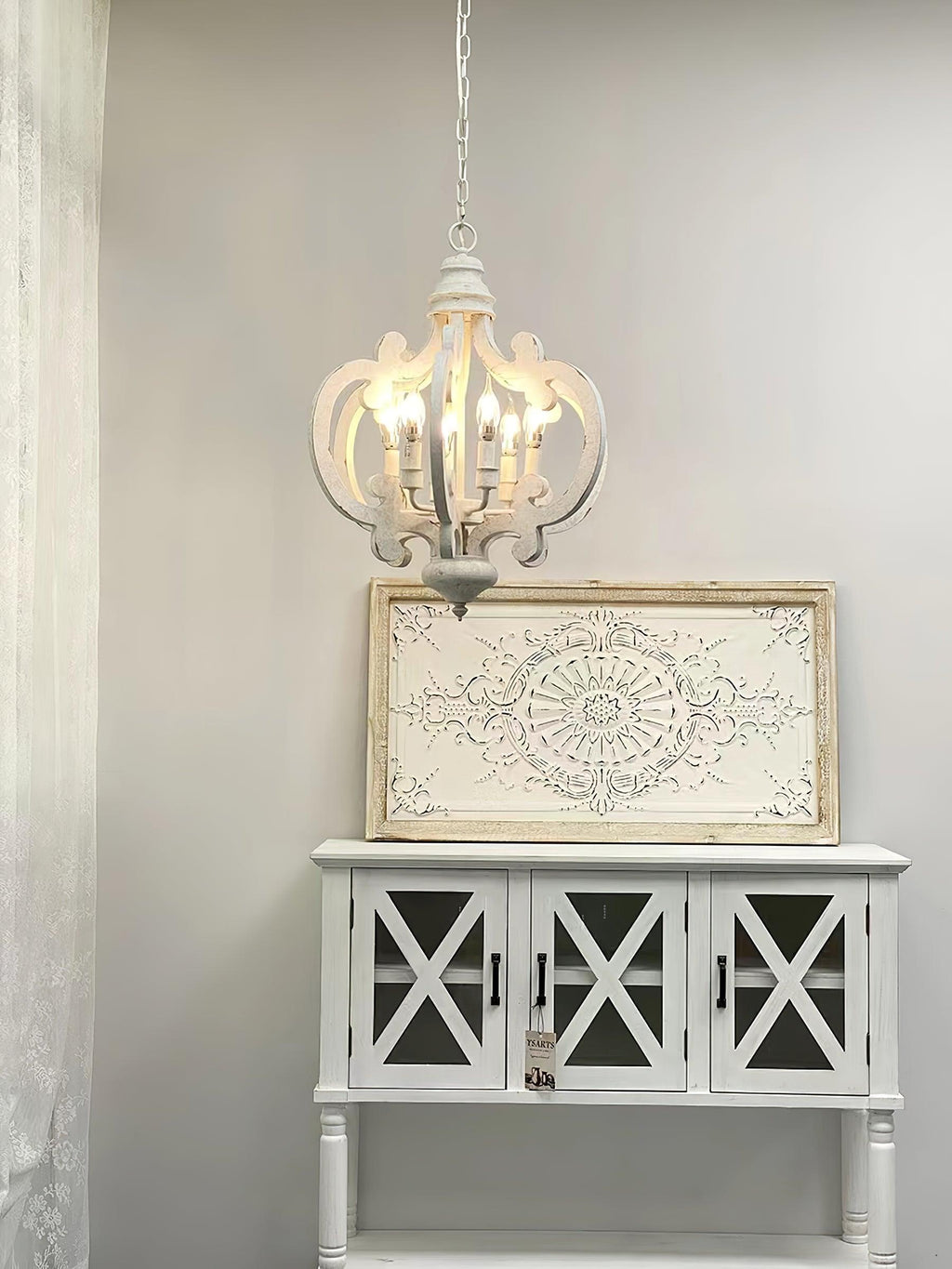 Lustra Chandelier en Bois Vintage - Neutralighting
