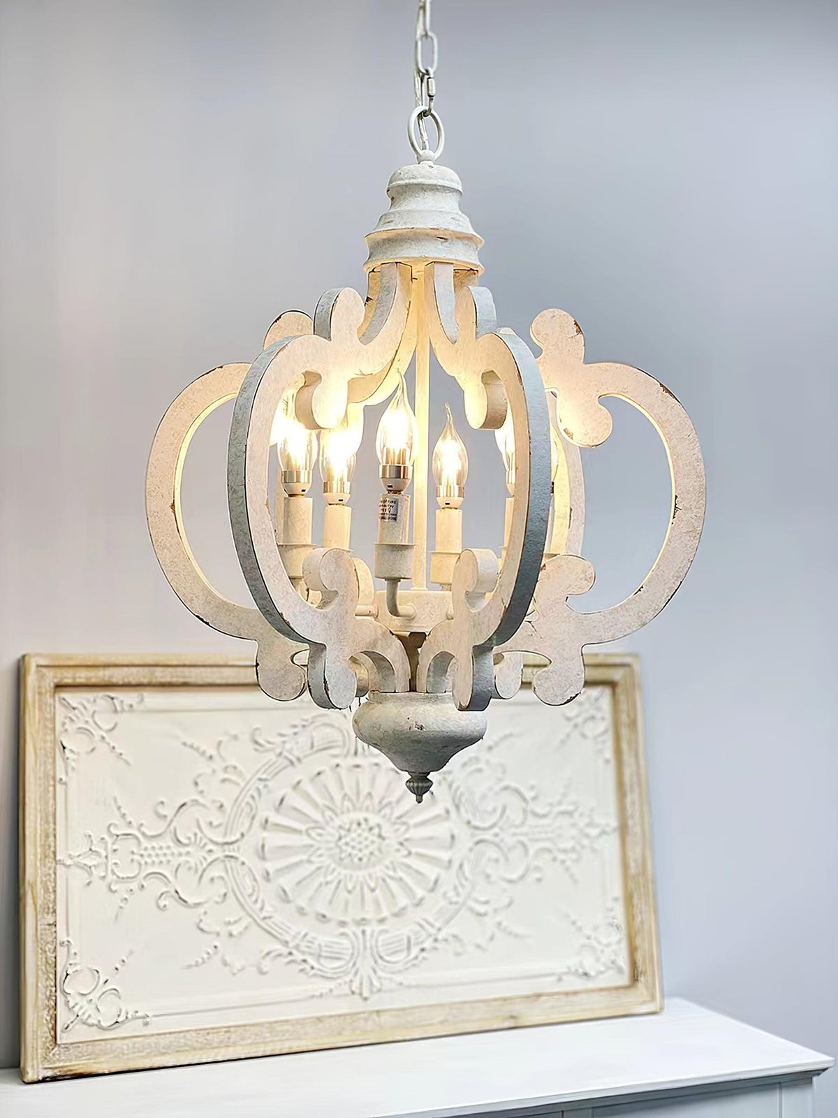 Lustra Chandelier en Bois Vintage - Neutralighting