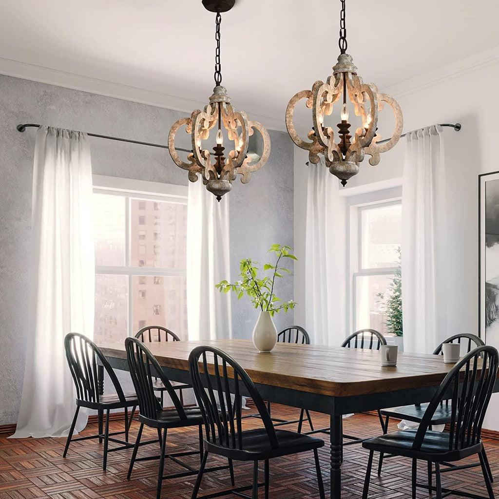 Lustra Chandelier en Bois Vintage - Neutralighting